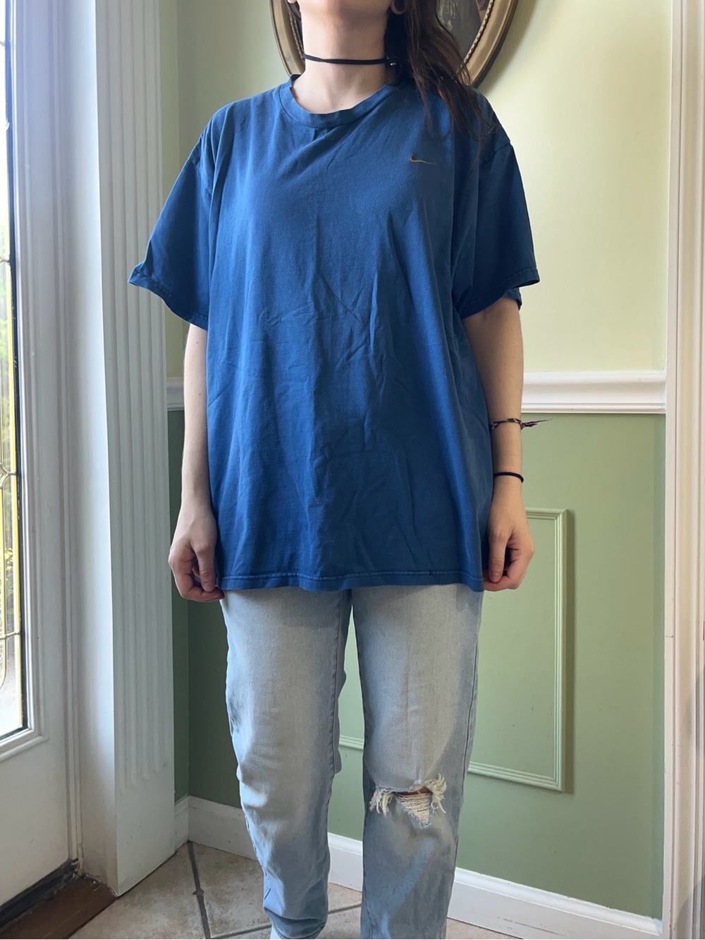 Nike Y2K blue t shirt